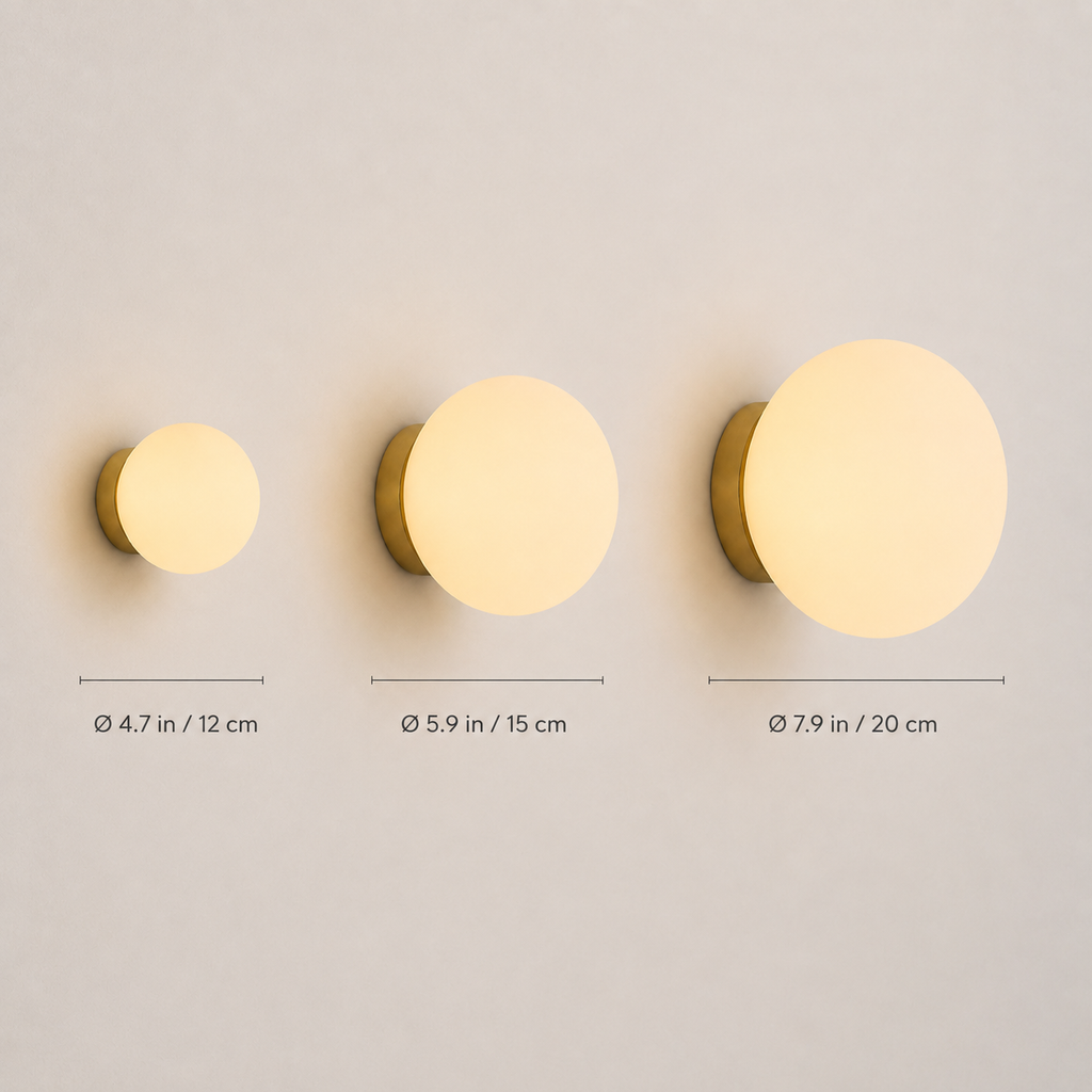 Wall Sconce, Round Globe Design, Matte Glass And Metal, Integrated LED 4