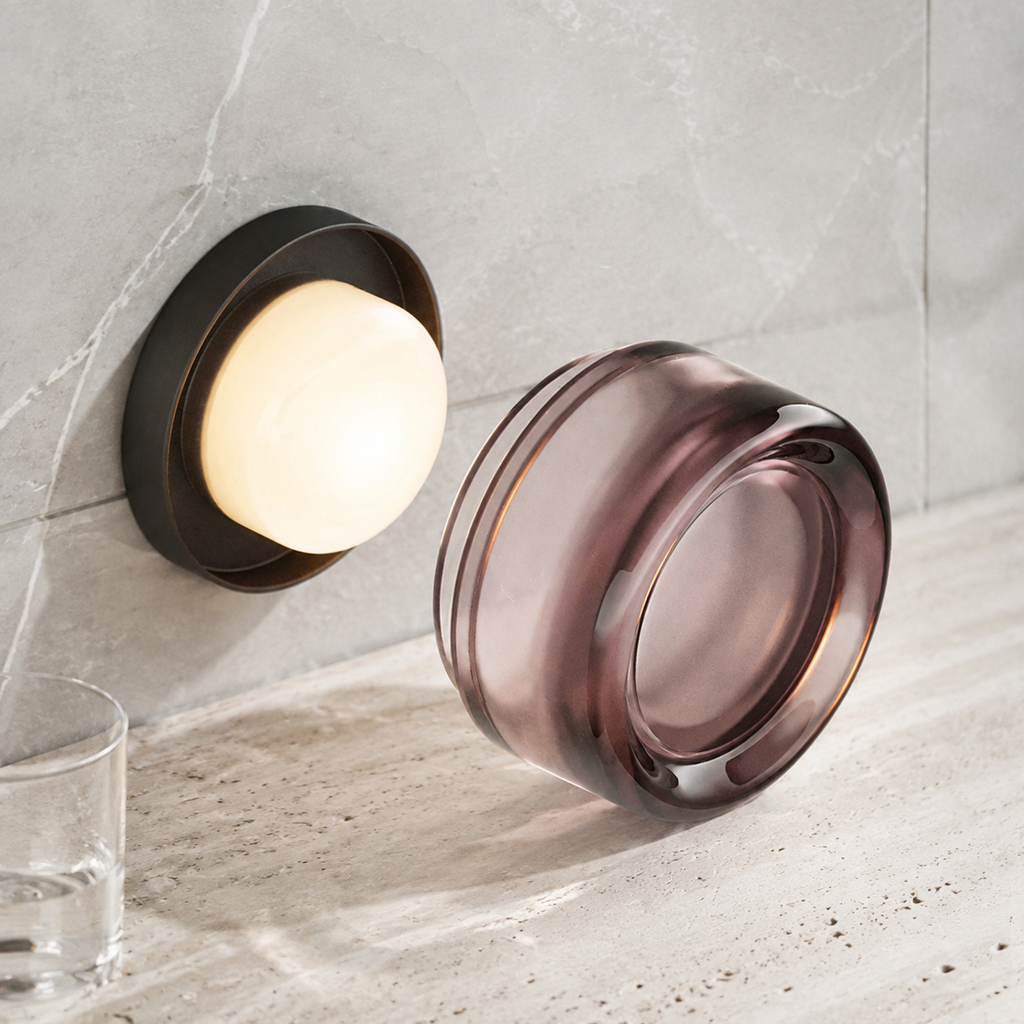 Wall Sconce | Compact Round Flush Mount Light, Glass And Metal, White 4