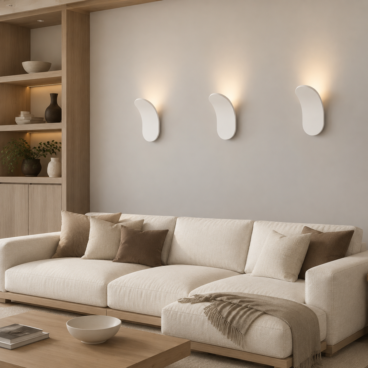 Wall Sconce | Curved Nordic LED Design, Iron, Champagne Finish 3