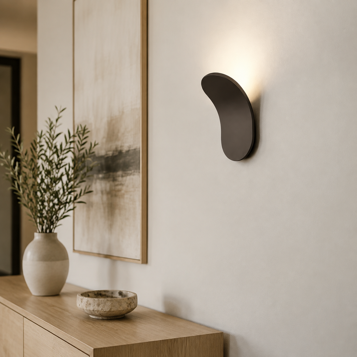 Wall Sconce | Curved Nordic LED Design, Iron, Champagne Finish 6