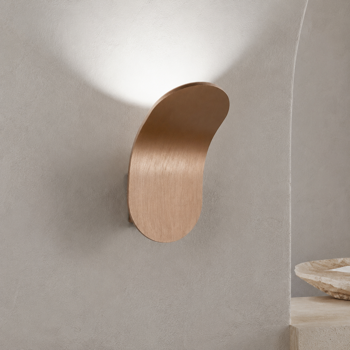Wall Sconce | Curved Nordic LED Design, Iron, Champagne Finish 8