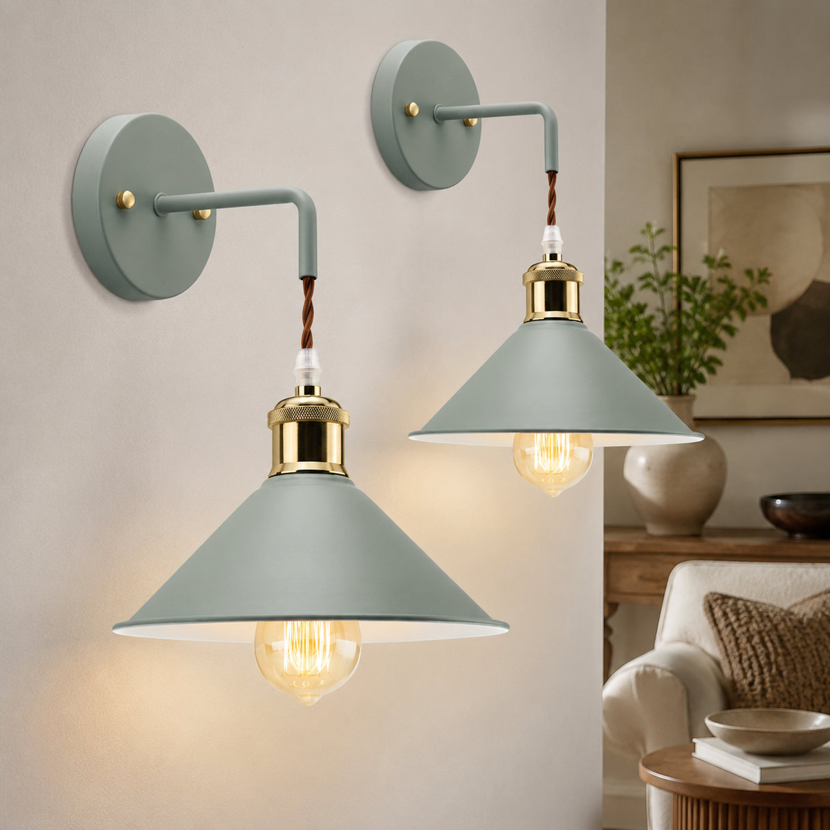 Wall Sconce | Industrial Hardwired E26 Light, Metal, Painted Finish 4